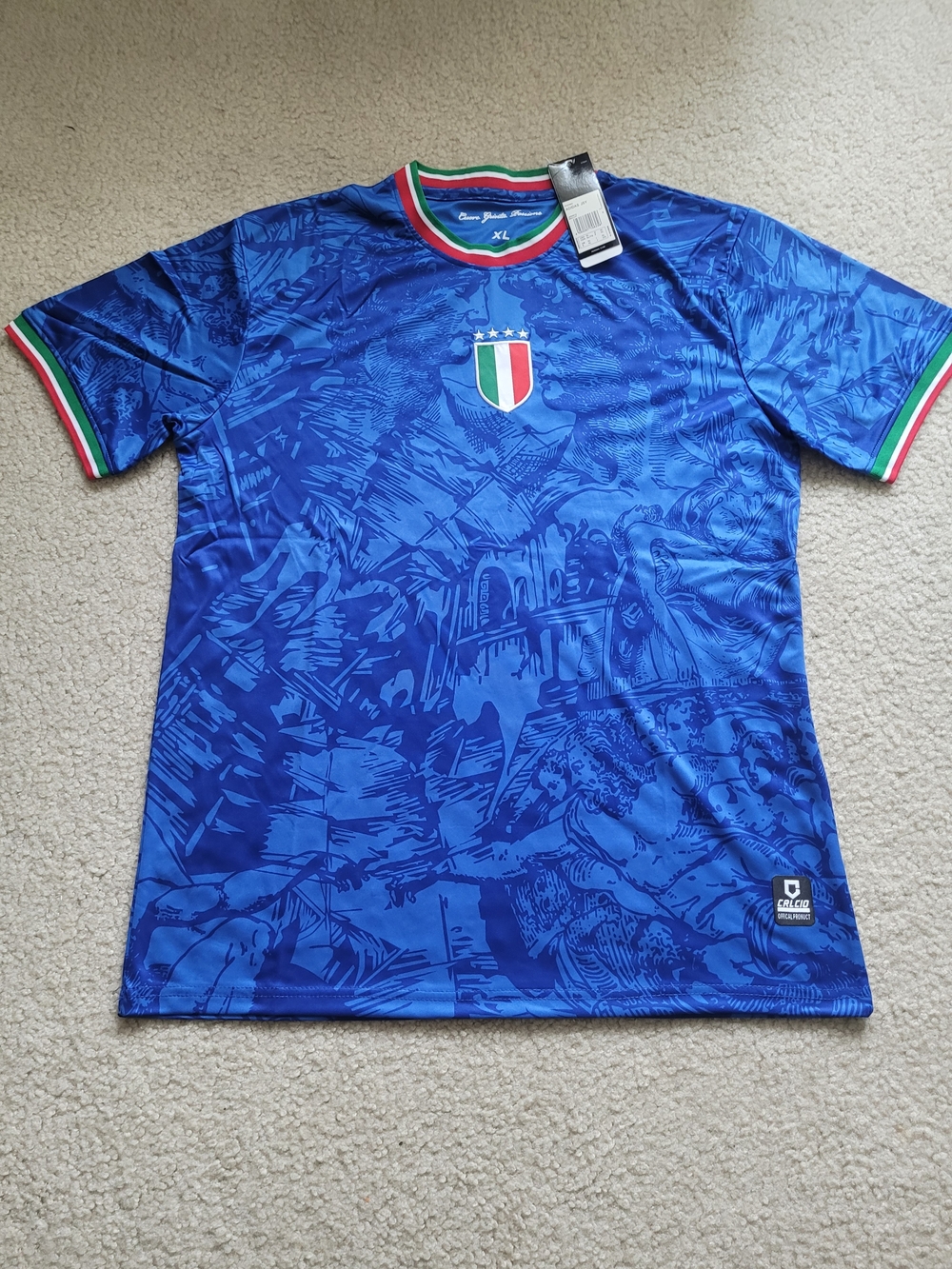 Adidas Italy  Blue Soccer Jersey Men XL